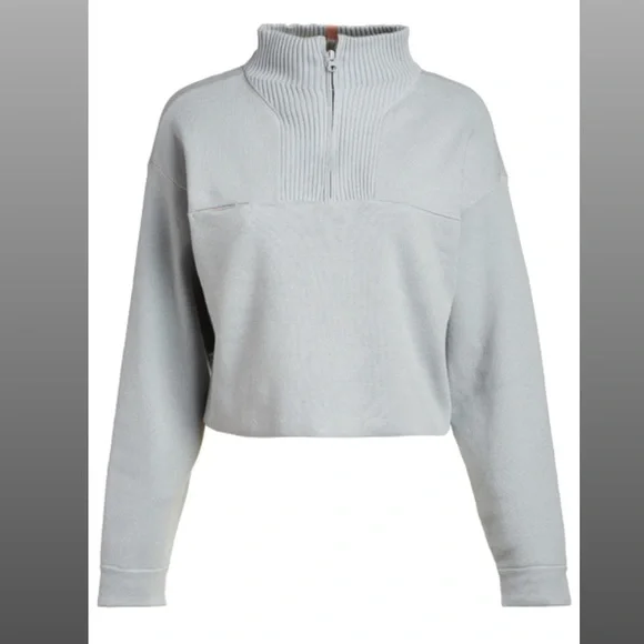 Lunya Cozy Cotton Silk Pullover Quarter Zip Sweater Chilled Blue S M L XL $198 - Picture 1 of 6